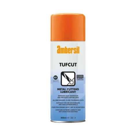 Ambersil Tufcut Spray | Obróbka skrawaniem metali w tym stali nierdzewnej, wysokowęglowej i narzędziowej, NSF H2 | 400ml