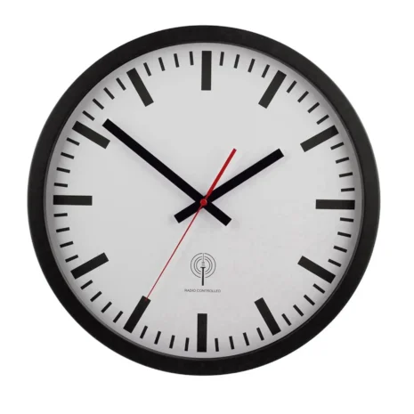 Zegar dworcowy, sterowany sygnałem DCF, metalowy, Ø 40 cm