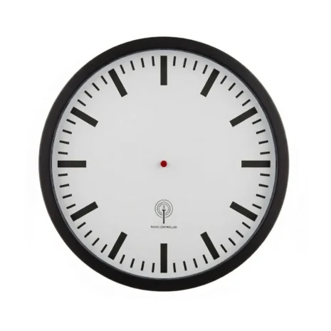 Zegar dworcowy, sterowany sygnałem DCF, metalowy, Ø 40 cm