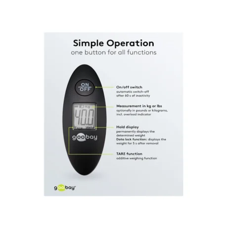 Waga do ważenia walizek – cyfrowa waga bagażowa z uchwytem i wyświetlaczem LCD do 40kg