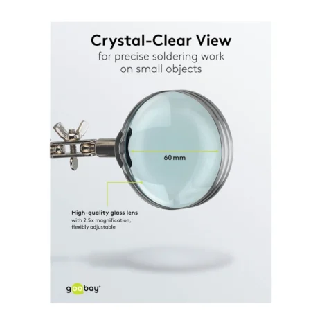 Trzecia ręka z lupą – uchwyt lutowniczy z zaciskami i stojakiem na lutownicę