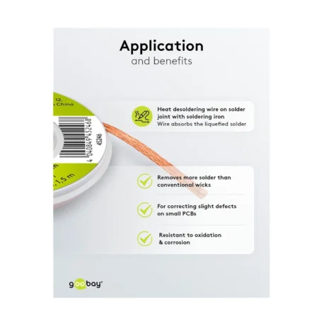 Plecionka rozlutowująca miedziana do usuwania cyny - 2 mm x 1,5 m