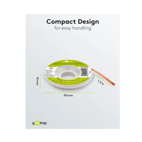Plecionka rozlutowująca miedziana do usuwania cyny - 2 mm x 1,5 m