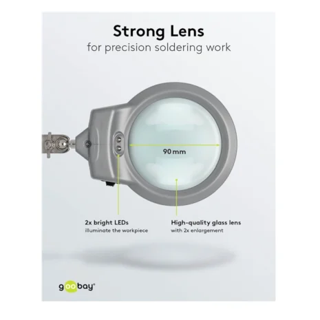 Uchwyt lutowniczy "trzecia ręka" z lupą 4x - stabilny przyrząd montażowy