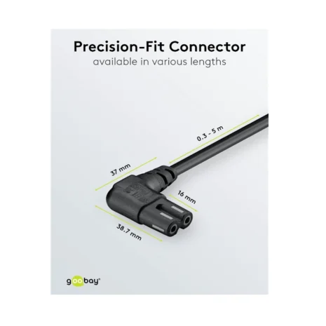 Przewód sieciowy 230V 2 m kątowy – kabel zasilający IEC C13 z wtykiem kątowym