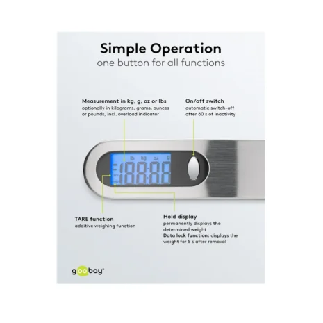 Waga do ważenia bagażu – cyfrowa waga podróżna do 50 kg z taśmą i wyświetlaczem LCD