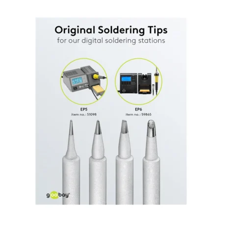 Zestaw grotów lutowniczych do stacji EP5 i EP6 - 4 zamienne ceramiczne końcówki