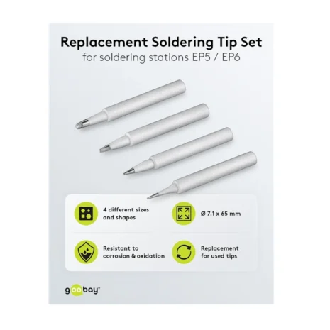 Zestaw grotów lutowniczych do stacji EP5 i EP6 - 4 zamienne ceramiczne końcówki
