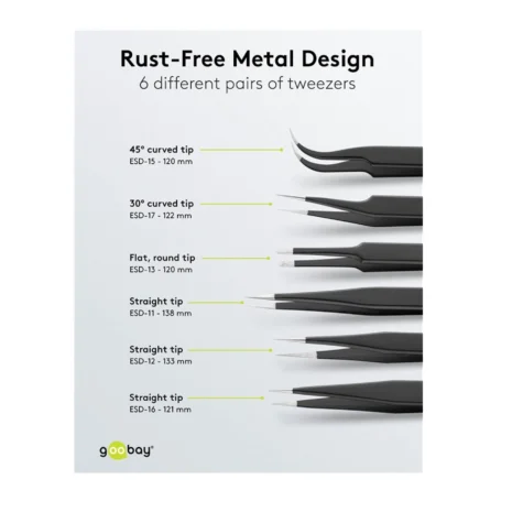 Zestaw pęset 6x - Kompletny zestaw wysokiej jakości pęset
