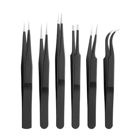 Zestaw pęset 6x - Kompletny zestaw wysokiej jakości pęset