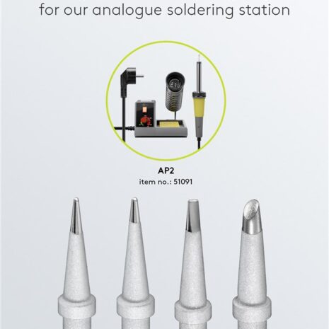 Zestaw grotów lutowniczych do stacji AP2 – końcówki ceramiczne odporne na korozje i wysokie temperatury - 4 szt